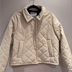 NVLT Quilted Cream Puffer Jacket